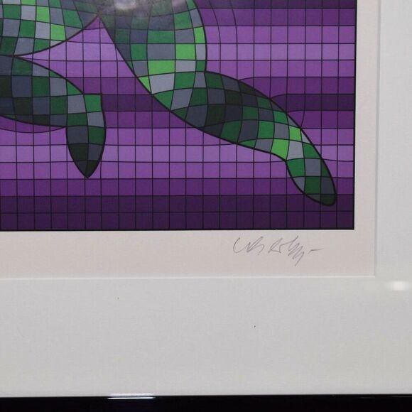 Victor Vasarely Tennis Player Signed & Numbered Limited Edition Serigraph Framed - Picture 6 of 10